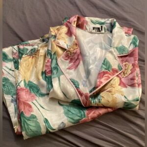 RARE Vintage Mary McFadden floral pajama set